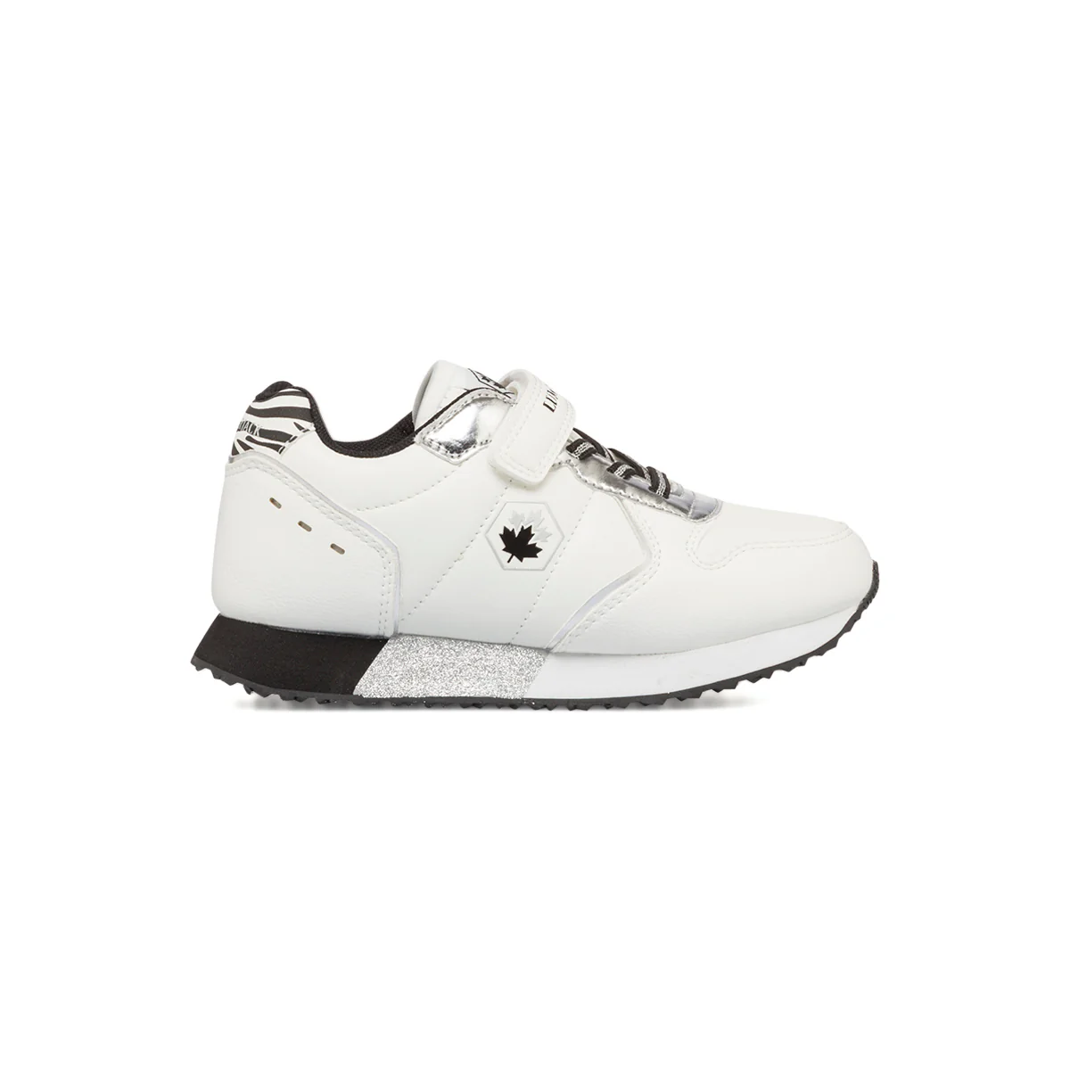 Sneakers bianche da bambina con dettagli argento Lumberjack Stormy