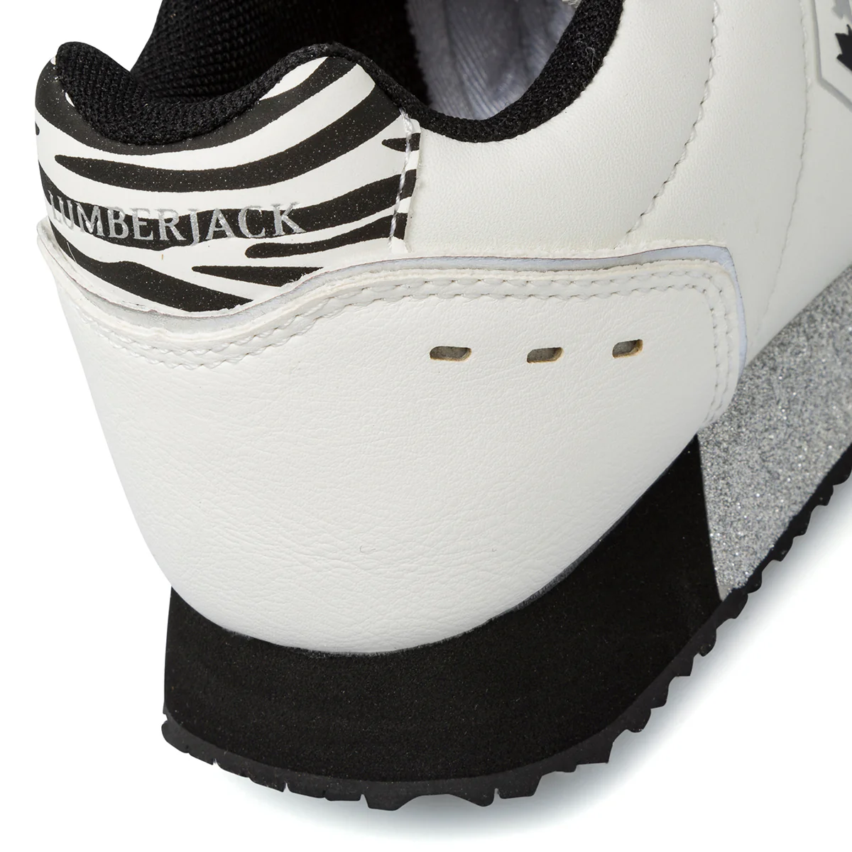 Sneakers bianche da bambina con dettagli argento Lumberjack Stormy - Image 6