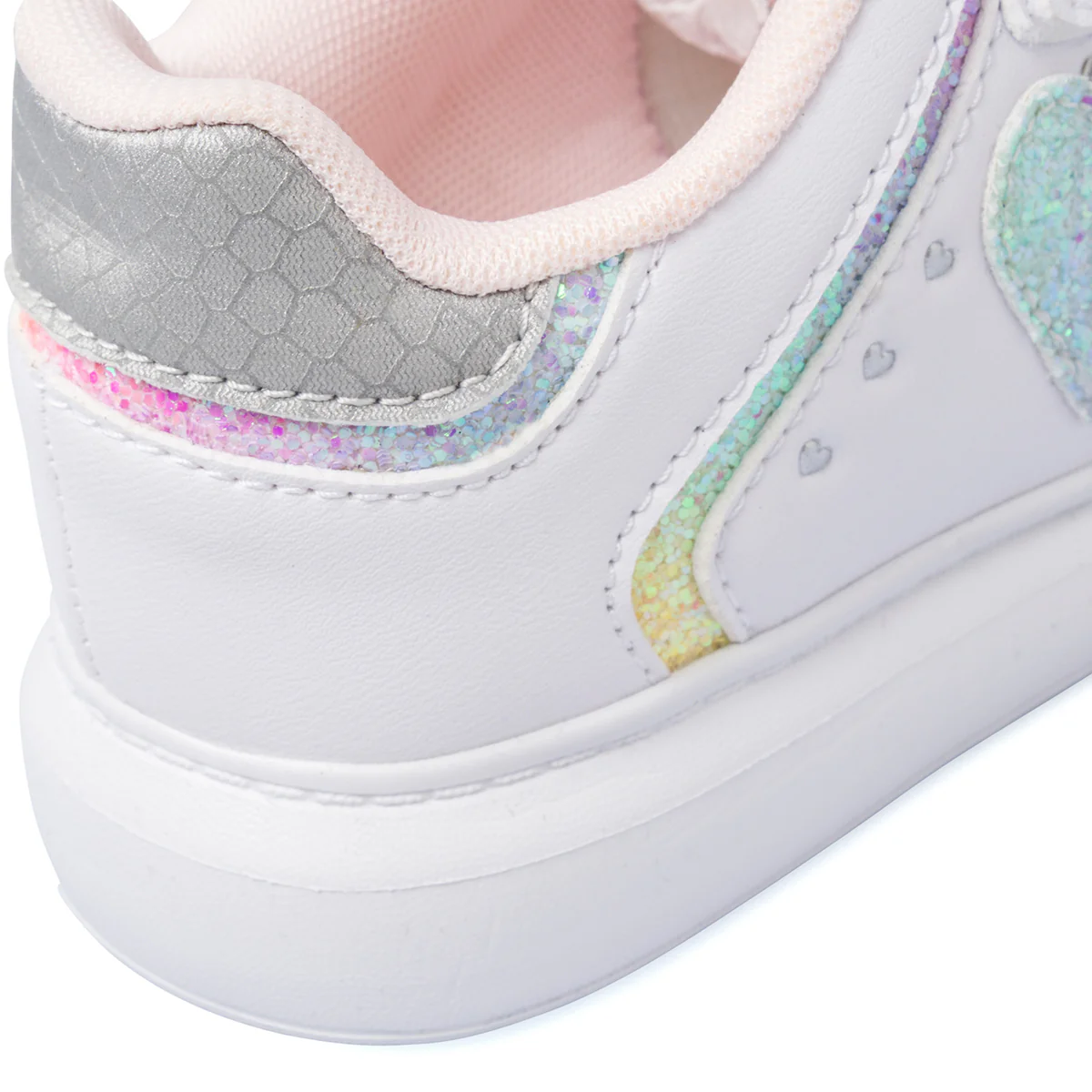 Sneakers bianche da Bambina con dettagli glitter Dieci Baci - Image 4
