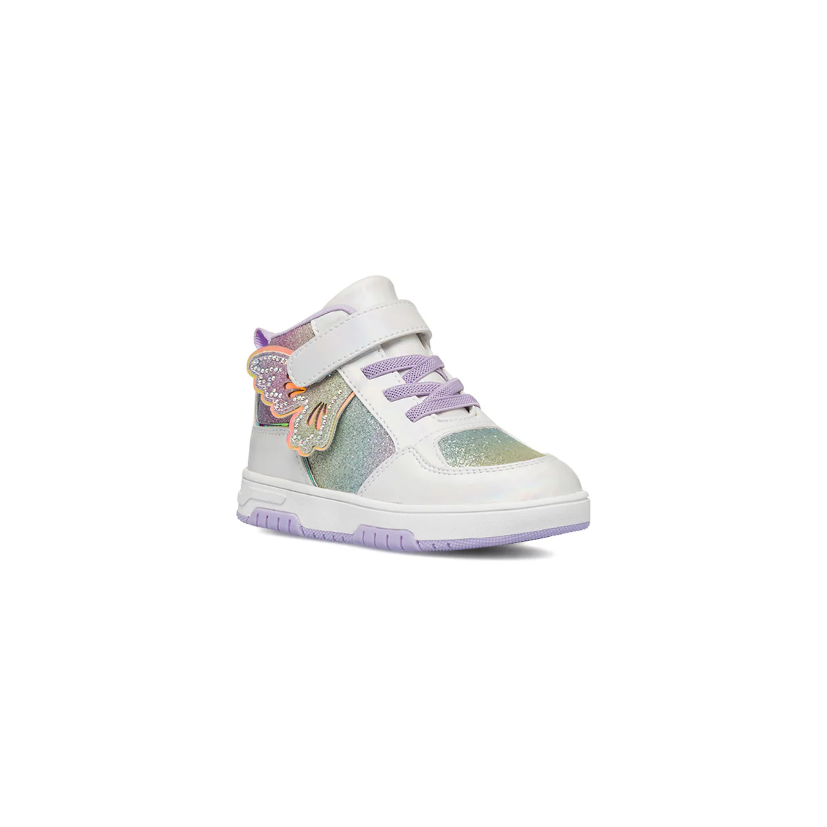 Sneakers bianche da bambina con dettagli lilla e glitter Le scarpe di Alice - Image 2