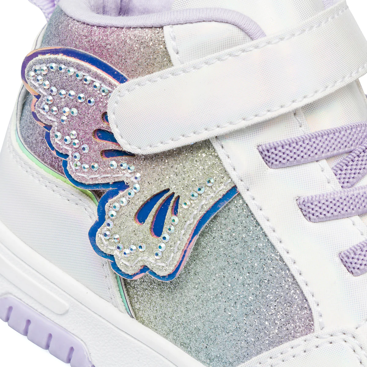 Sneakers bianche da bambina con dettagli lilla e glitter Le scarpe di Alice - Image 5