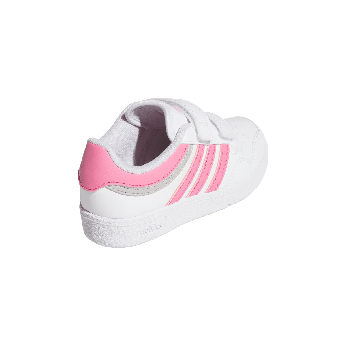 Sneakers bianche Bambina con inserti rosa e strappo Hoops 4.0 adidas - Image 3