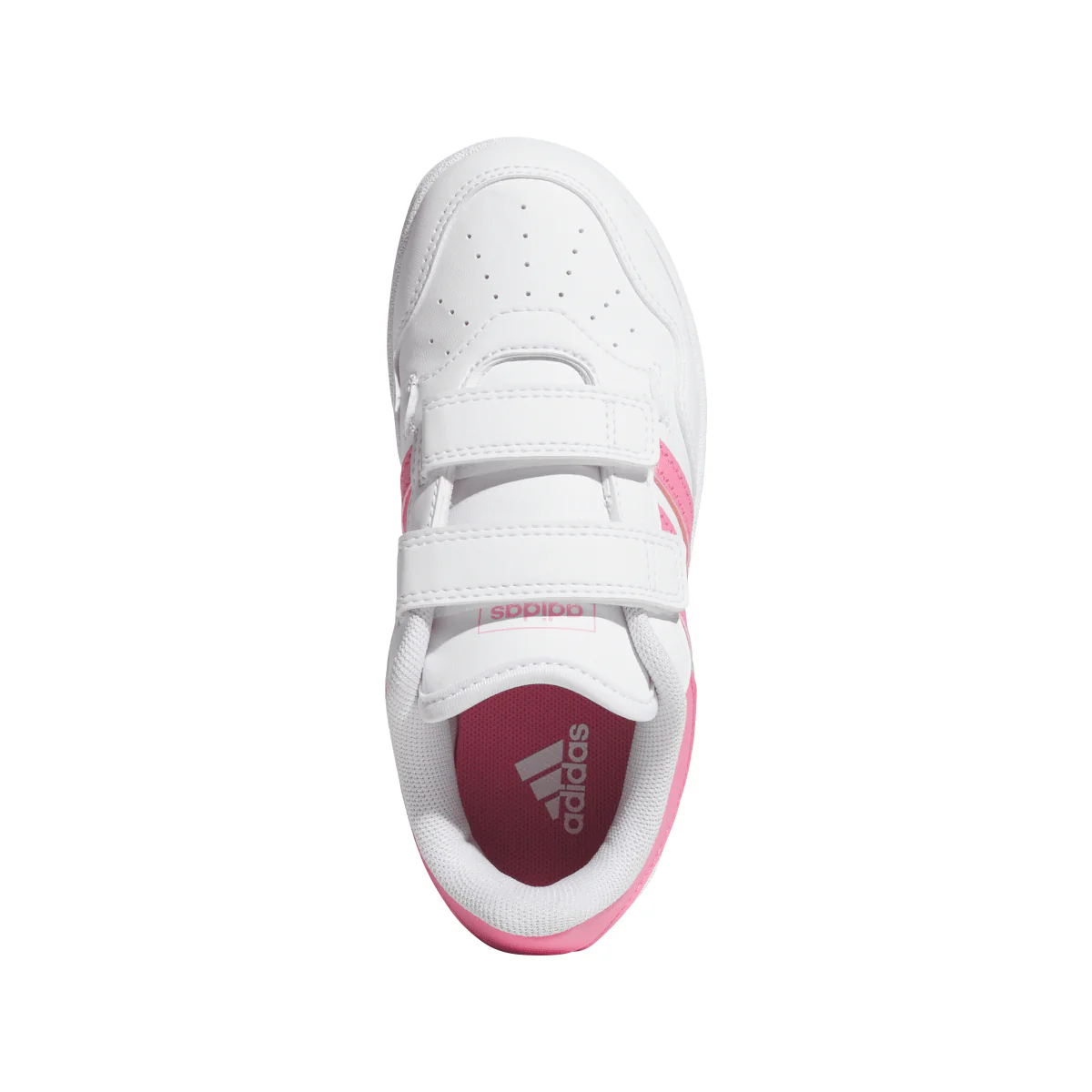 Sneakers bianche Bambina con inserti rosa e strappo Hoops 4.0 adidas - Image 4