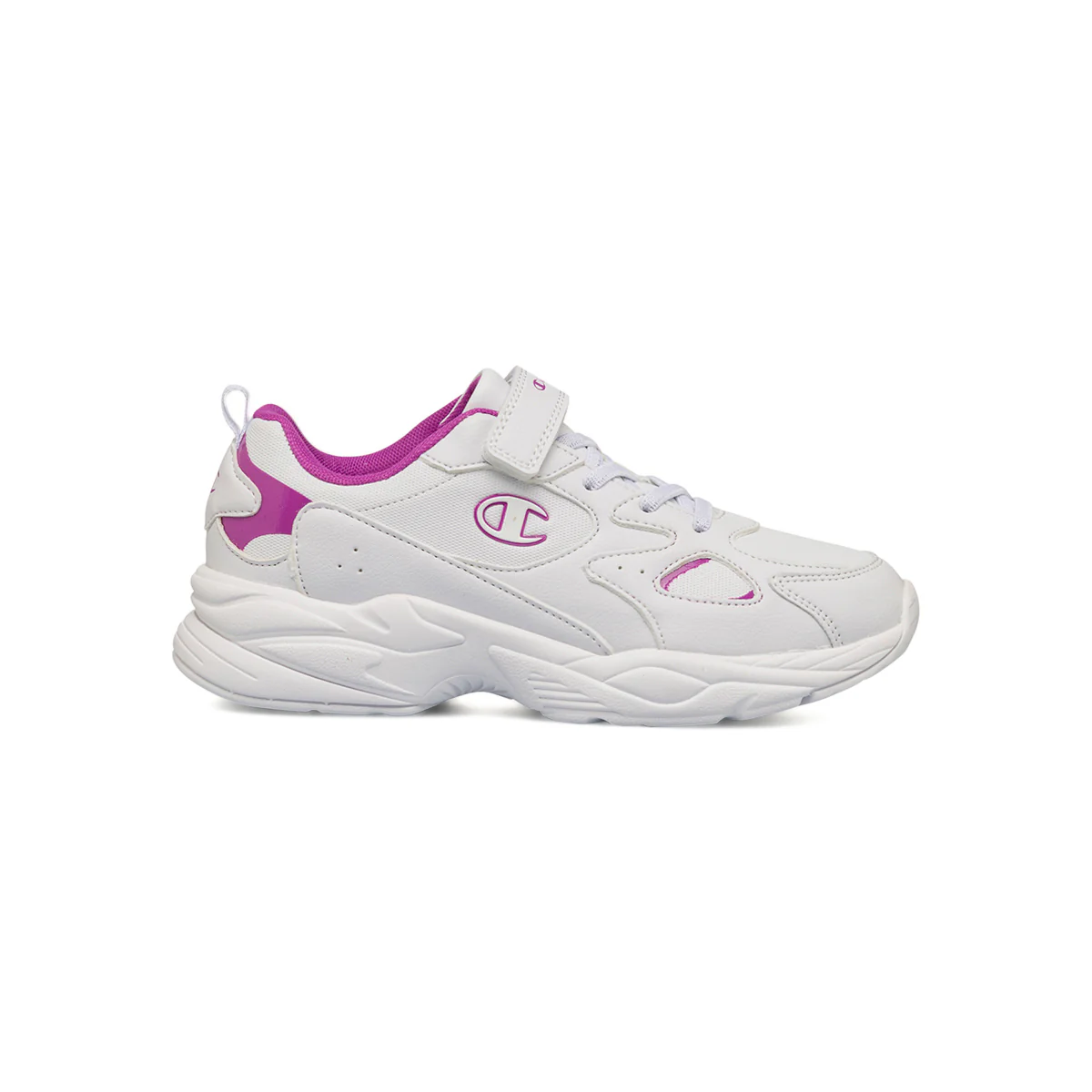 Sneakers bianche da bambina con dettagli viola Champion Countess