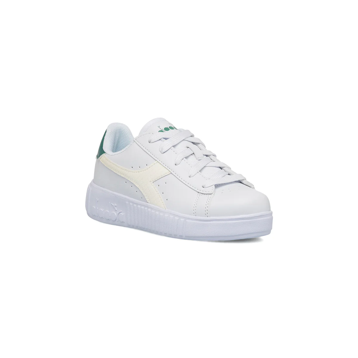 Sneakers bianche da bambina con dettaglio turchese Diadora Game Step PS - Image 2