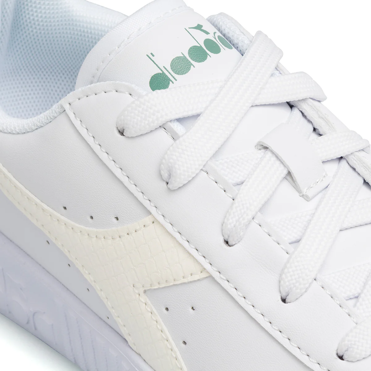 Sneakers bianche da bambina con dettaglio turchese Diadora Game Step PS - Image 5
