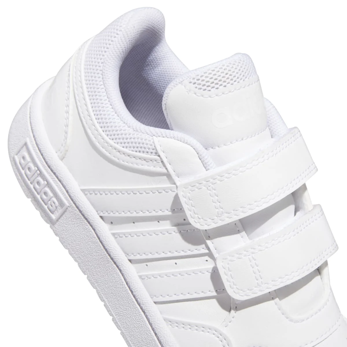 Sneakers bianche da bambina con doppio velcro adidas Hoops 3.0 CF C - Image 7