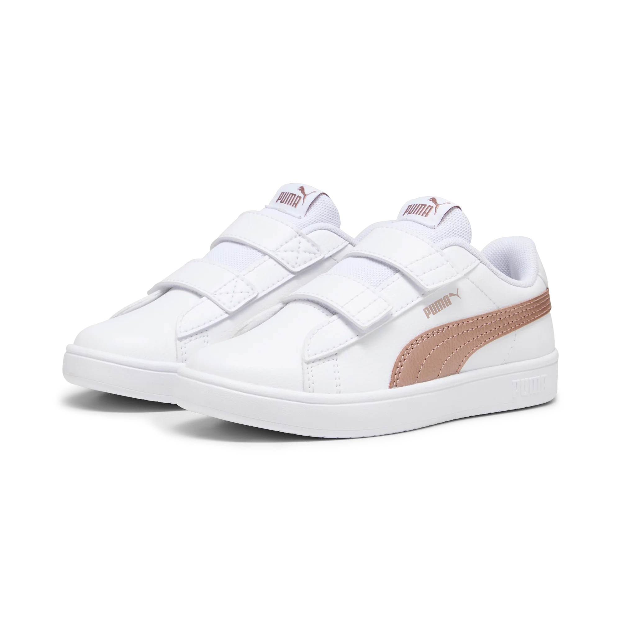 Sneakers bianche da bambina con doppio velcro Puma Rickie Classic V PS