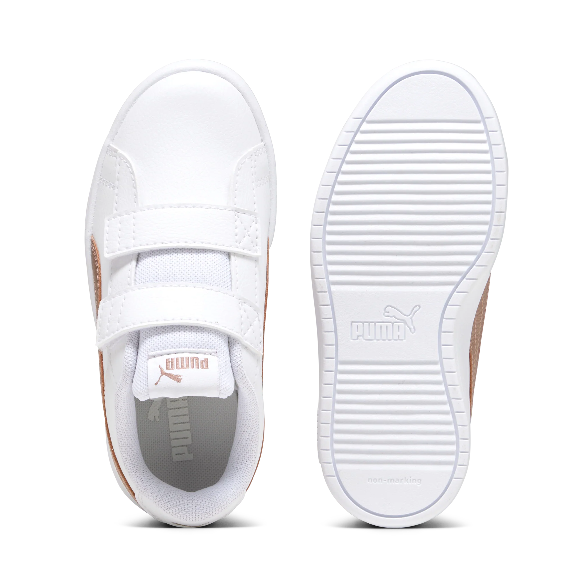 Sneakers bianche da bambina con doppio velcro Puma Rickie Classic V PS - Image 4