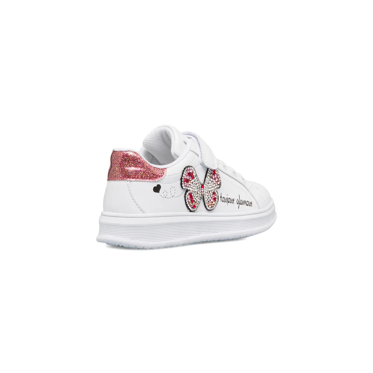 Sneakers bianche da bambina con farfalla di strass Le scarpe di Alice - Image 3