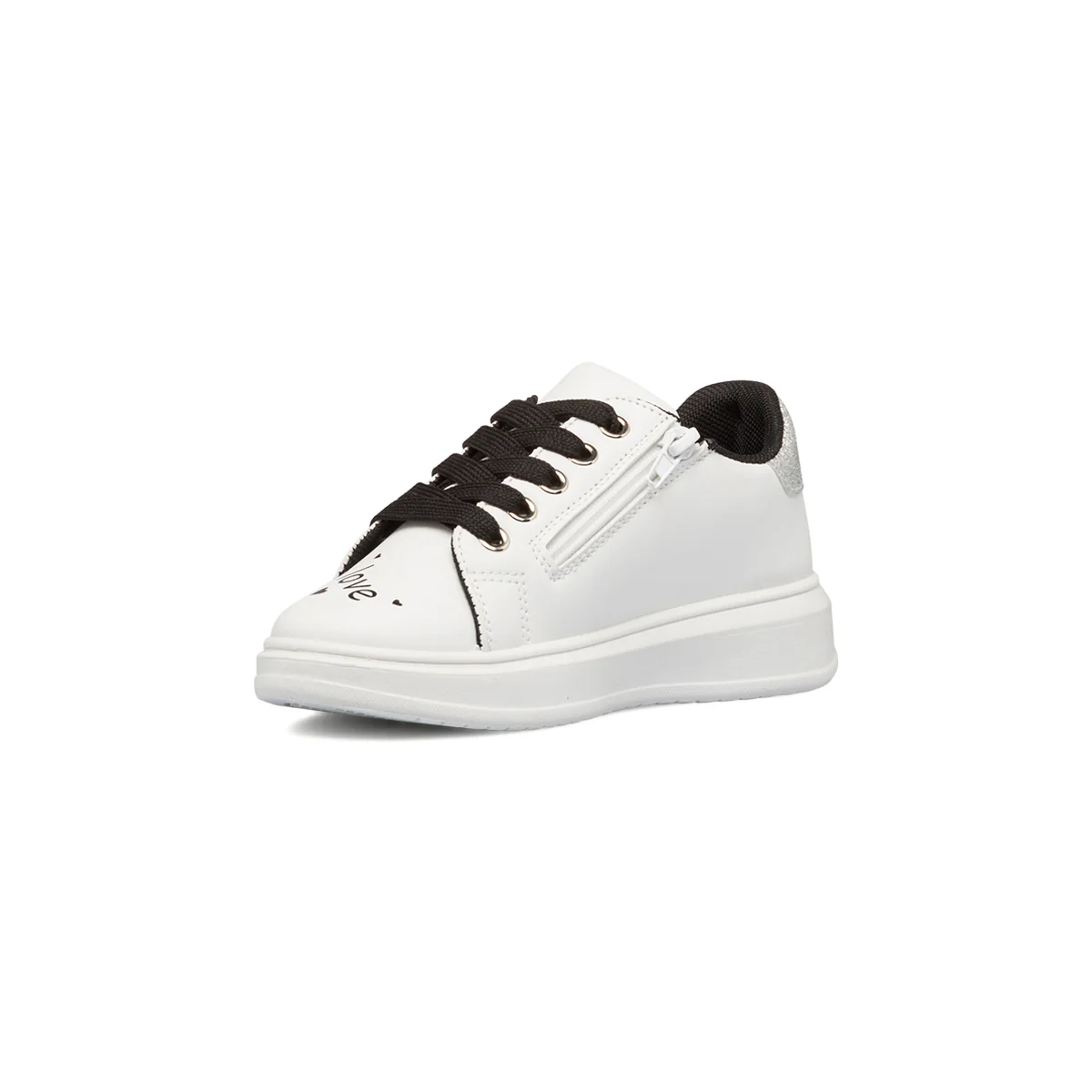 Sneakers bianche da bambina con glitter e borchiette 10 Baci - Image 4
