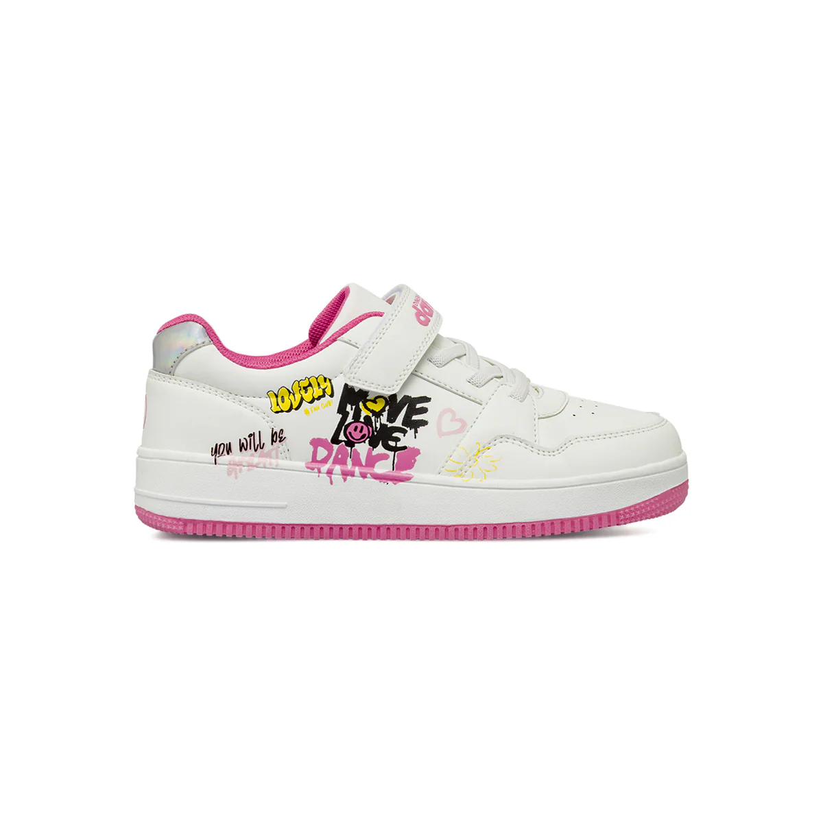 Sneakers bianche da Bambina con grafiche graffiti Dimensione Danza