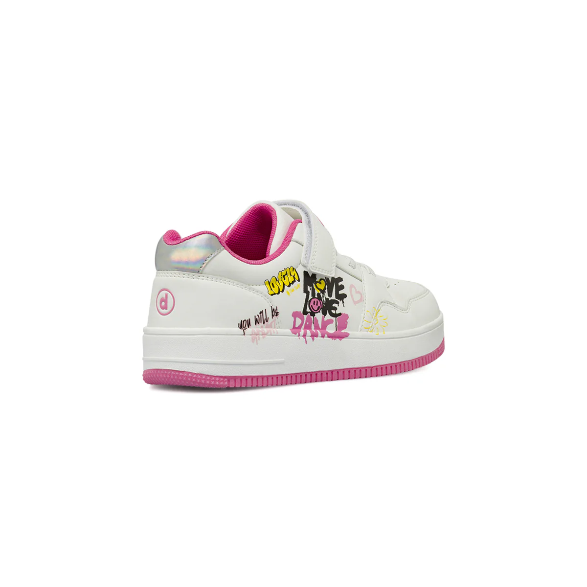 Sneakers bianche da Bambina con grafiche graffiti Dimensione Danza - Image 3