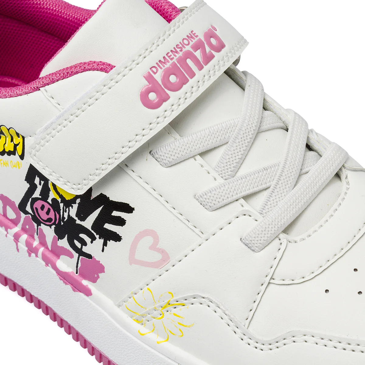 Sneakers bianche da Bambina con grafiche graffiti Dimensione Danza - Image 4
