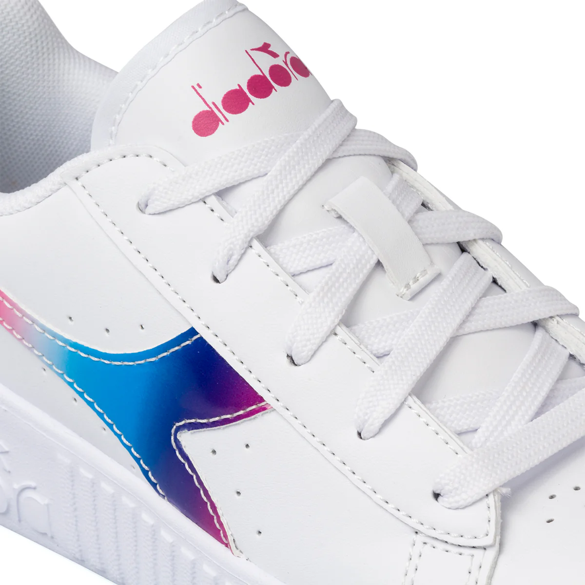 Sneakers bianche da bambina con logo arcobaleno Diadora Game Step Bloom PS - Image 6
