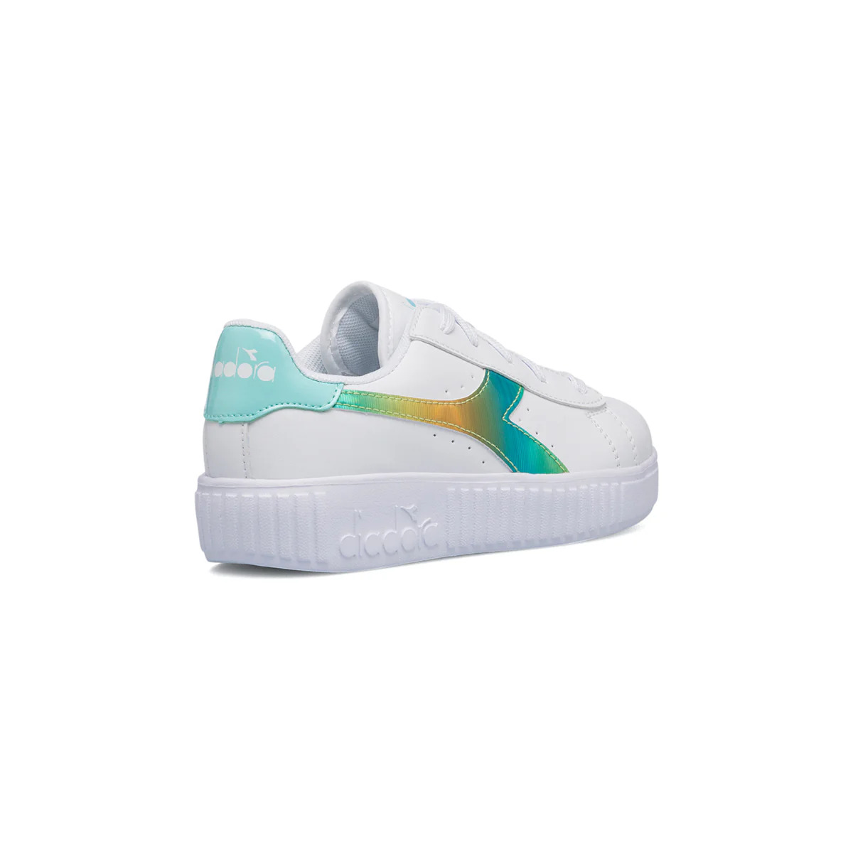 Sneakers bianche da bambina con logo arcobaleno Diadora Game Step Rainbow Ps - Image 10