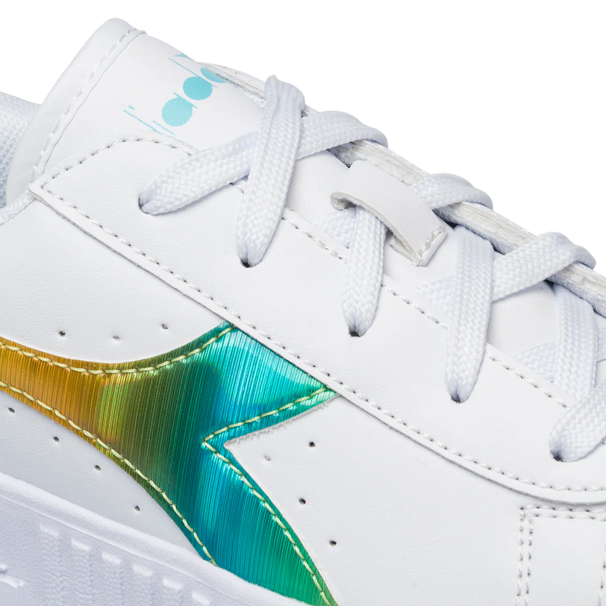 Sneakers bianche da bambina con logo arcobaleno Diadora Game Step Rainbow Ps - Image 13