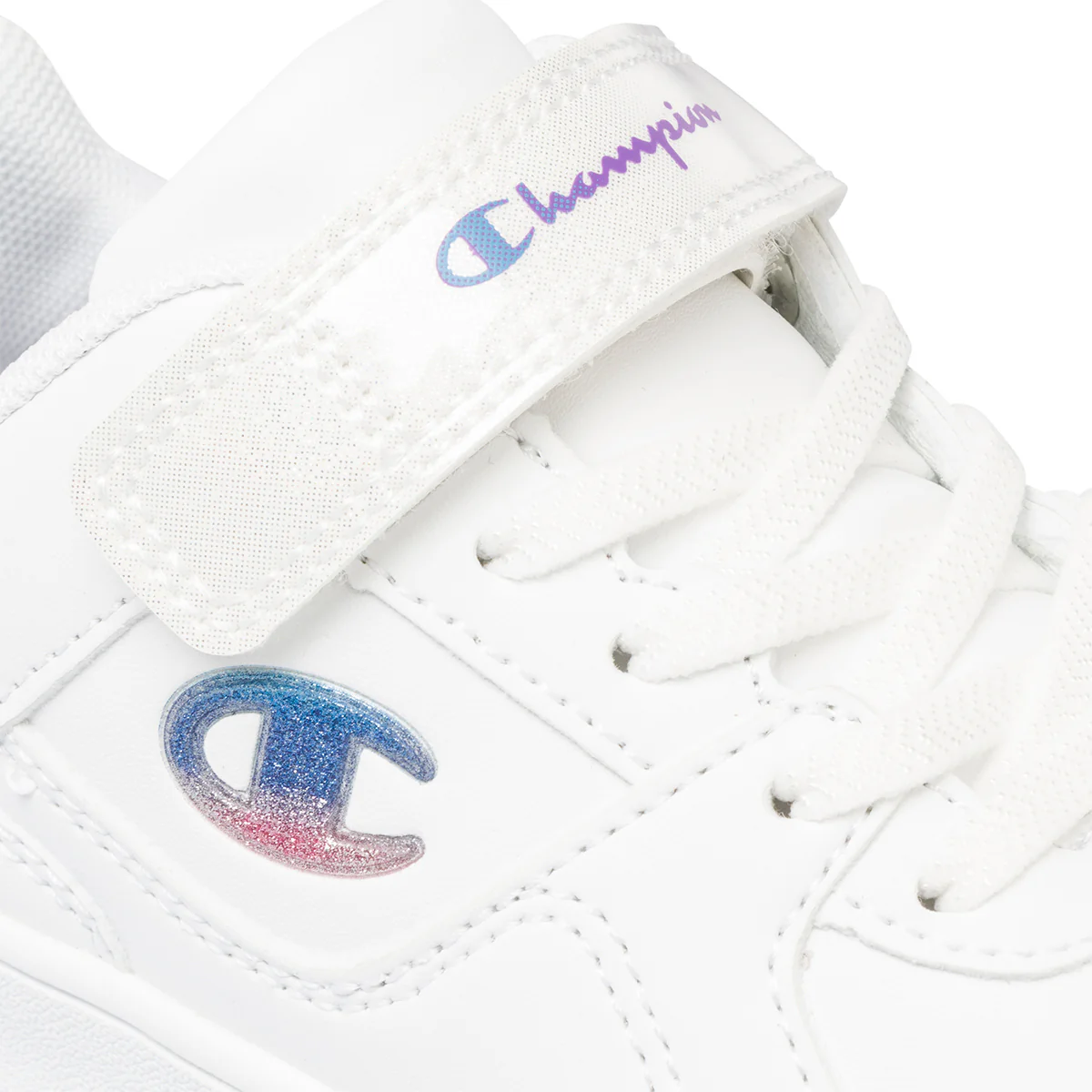 Sneakers bianche da bambina con logo glitterato Champion Rebound Low G Ps - Image 6