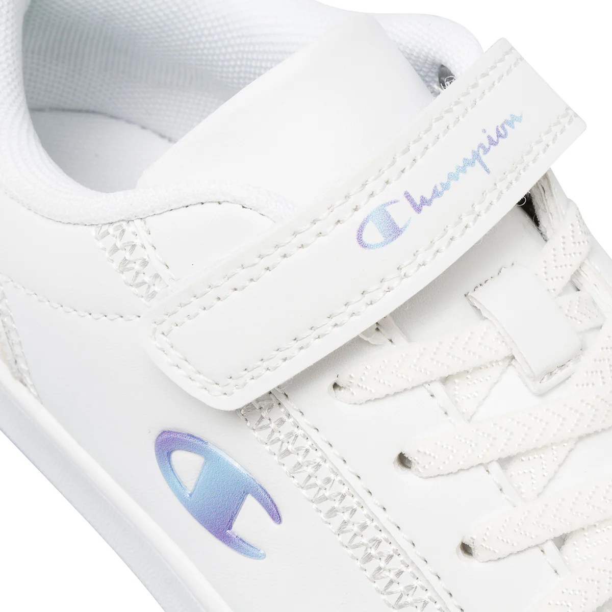 Sneakers bianche da bambina con logo iridescente Champion Alex B PS - Image 6