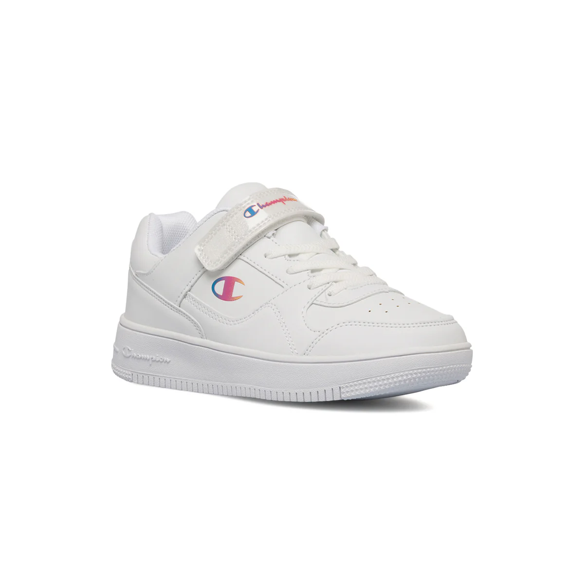 Sneakers bianche da bambina con logo laterale Champion Rebound Low G PS - Image 2
