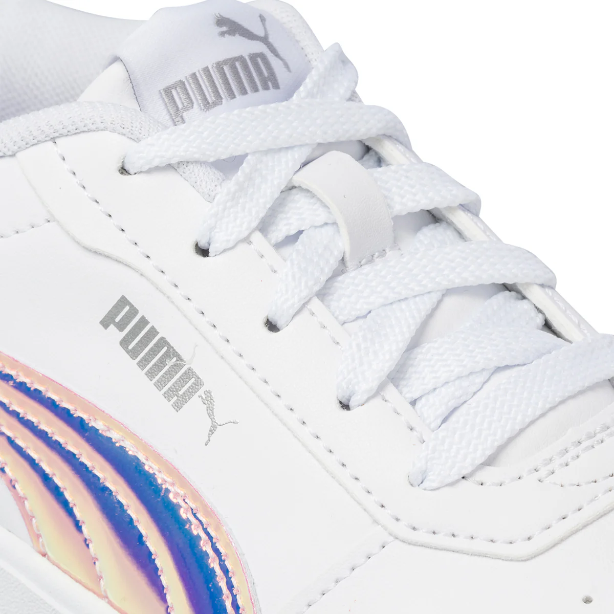 Sneakers bianche da bambina con logo olografico Puma Carina 2.0 Holo - Image 6