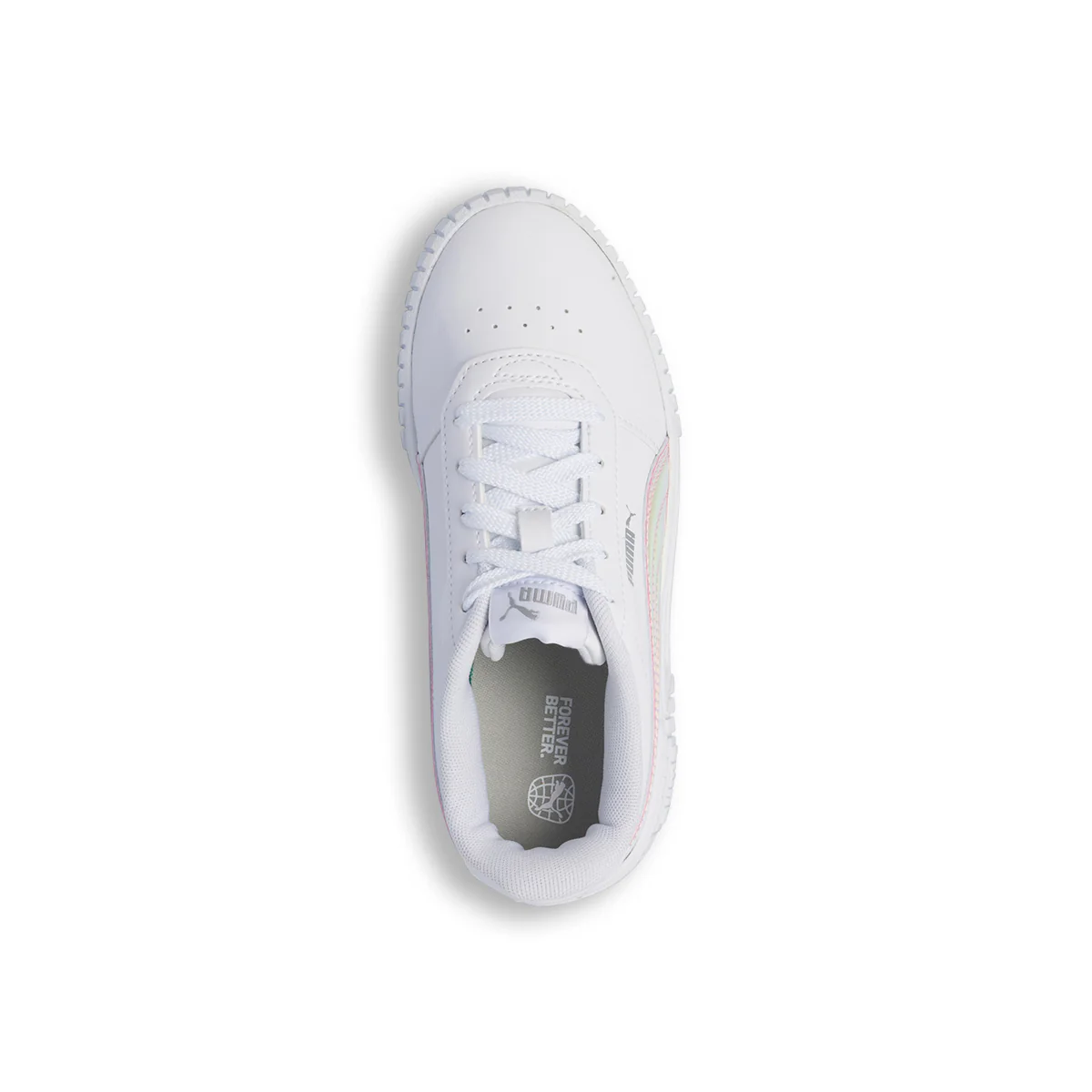 Sneakers bianche da bambina con logo olografico Puma Carina 2.0 Holo - Image 8