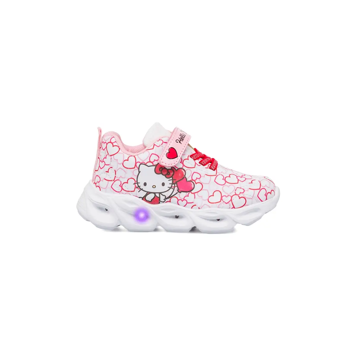 Sneakers bianche da bambina con luci e stampe Hello Kitty
