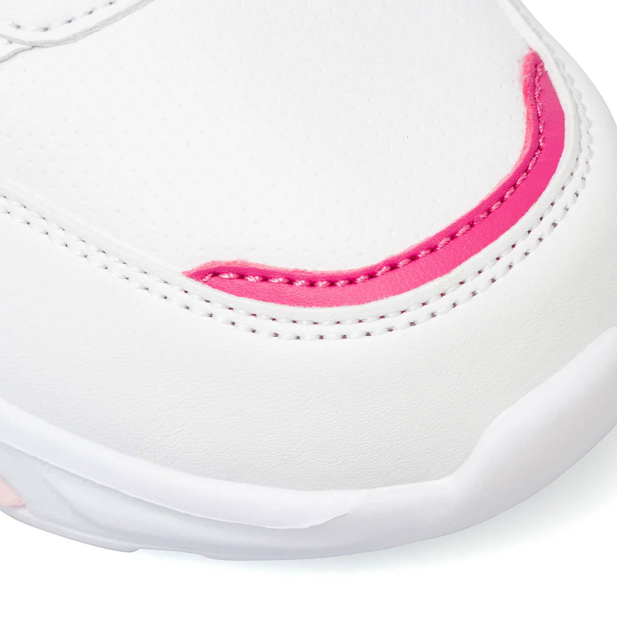 Sneakers bianche da bambina con luci nella suola e dettagli in rosa e fucsia Champion Wave G PS - Image 7