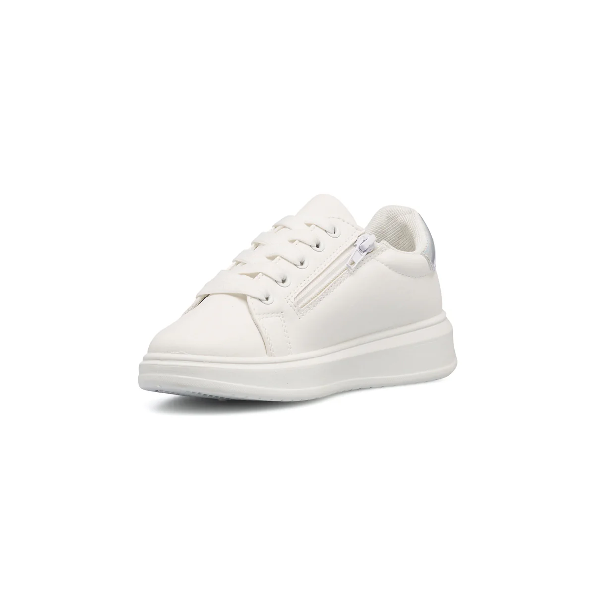 Sneakers bianche da bambina con piccole borchie e stampa a contrasto 10 Baci - Image 4