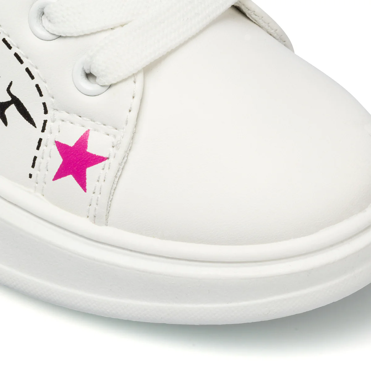 Sneakers bianche da bambina con piccole borchie e stampa a contrasto 10 Baci - Image 6