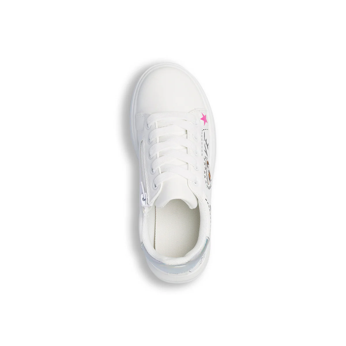 Sneakers bianche da bambina con piccole borchie e stampa a contrasto 10 Baci - Image 9