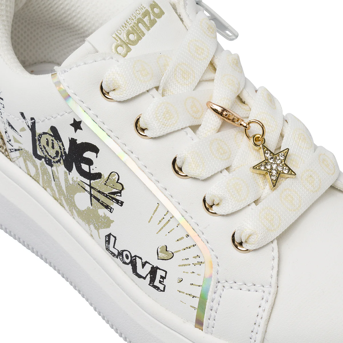 Sneakers Bianche da Bambina con scritte graffiti Dimensione Danza - Image 4