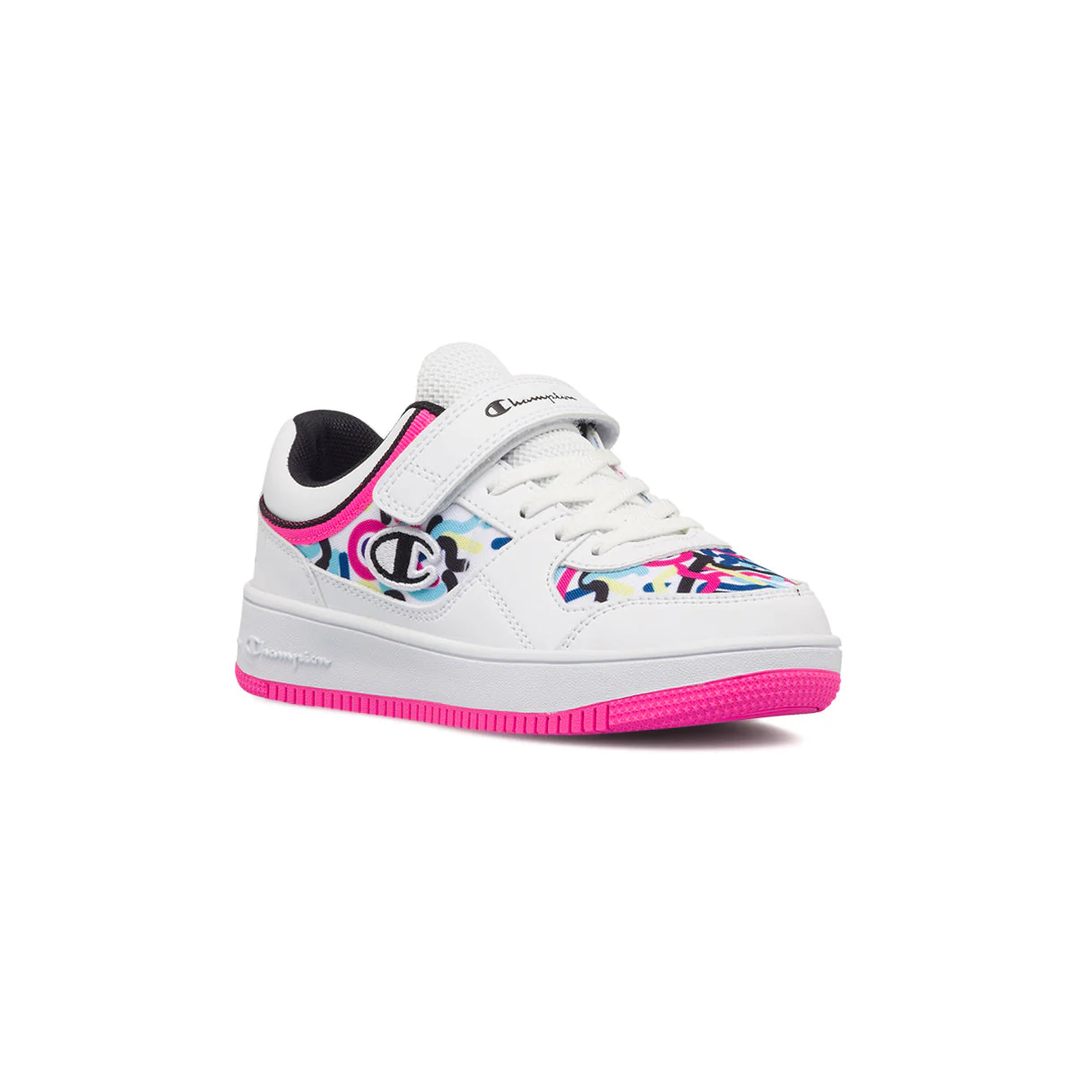 Sneakers bianche da bambina con stampa multicolore Champion Rebound Graphic - Image 2