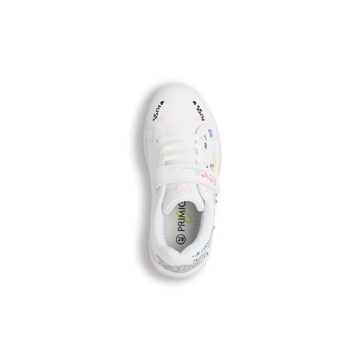 Sneakers bianche da Bambina con stampe multicolore glitter Primigi - Image 5