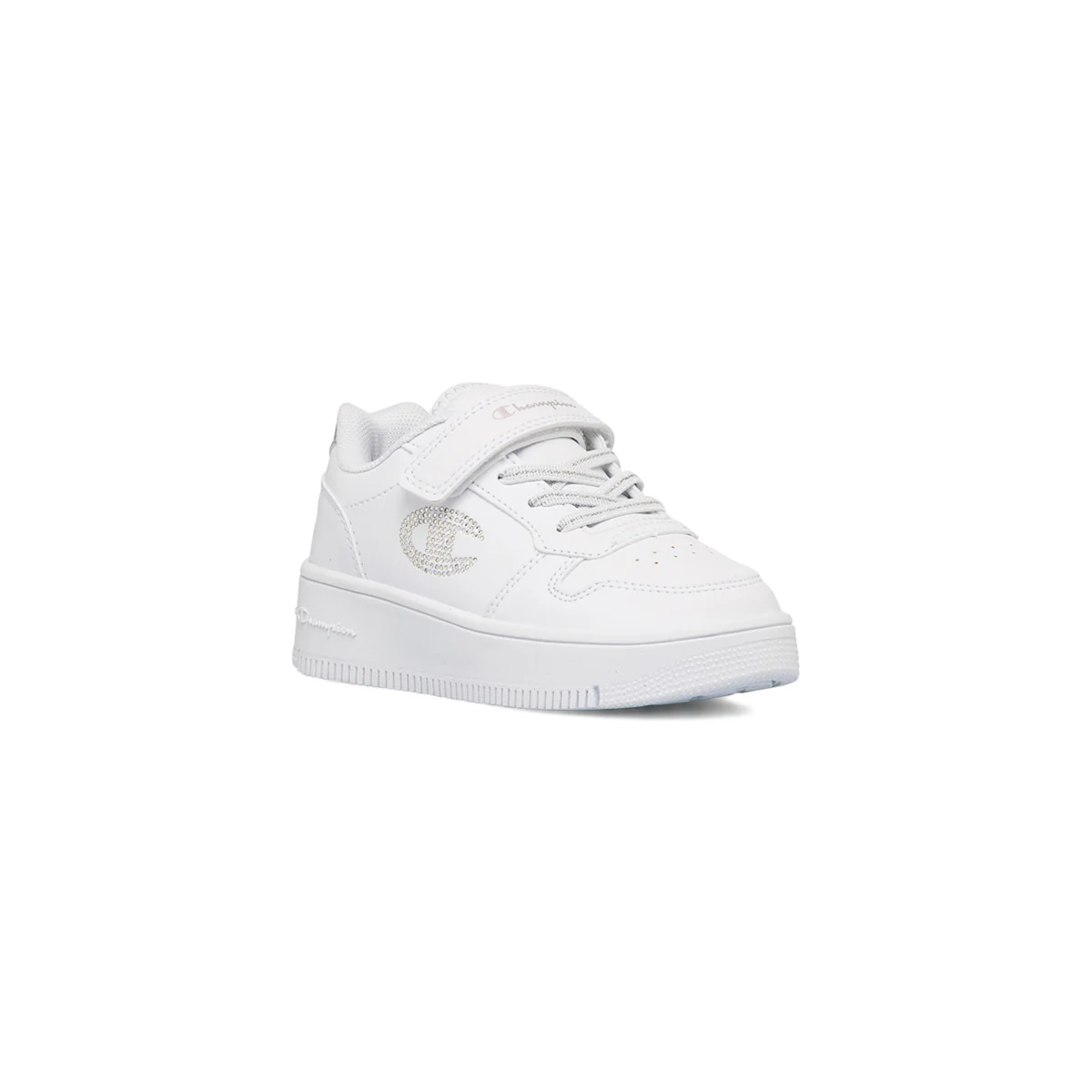 Sneakers bianche da bambina con strass e glitter Champion Rebound - Image 2