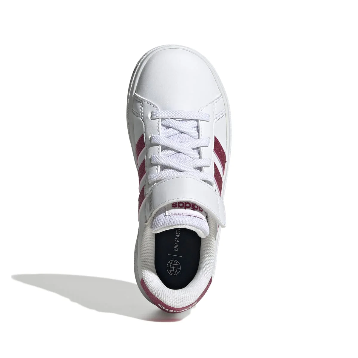 Sneakers bianche da bambina con strisce a contrasto adidas Grand Court 2.0 El K - Image 2