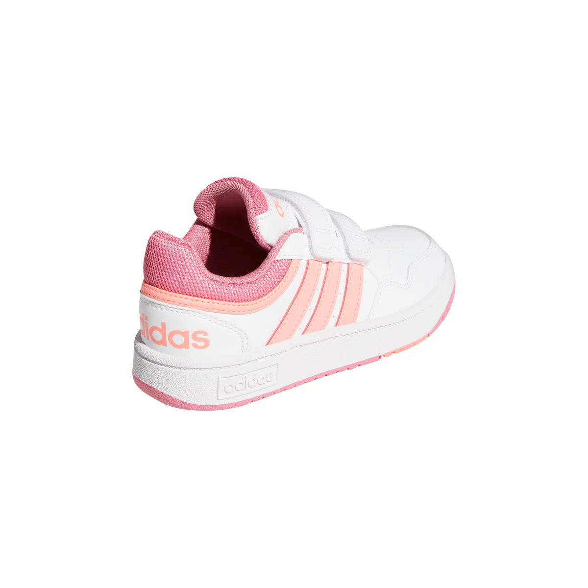 Sneakers bianche da bambina con strisce a contrasto adidas Hoops 3.0 - Image 3