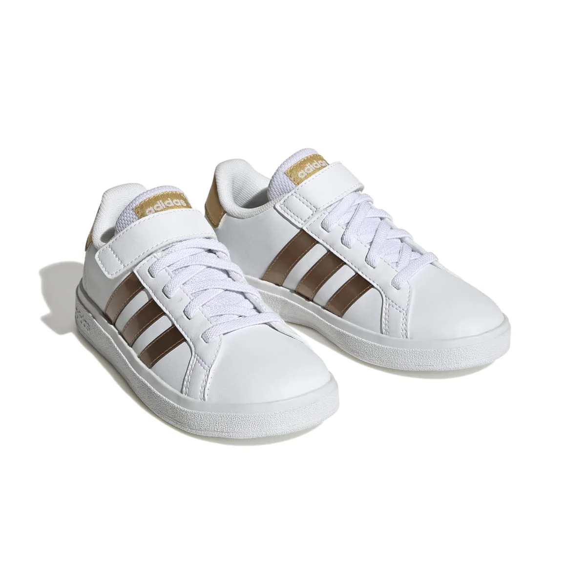 Sneakers bianche da bambina con strisce oro adidas Grand Court 2.0 El K - Image 5