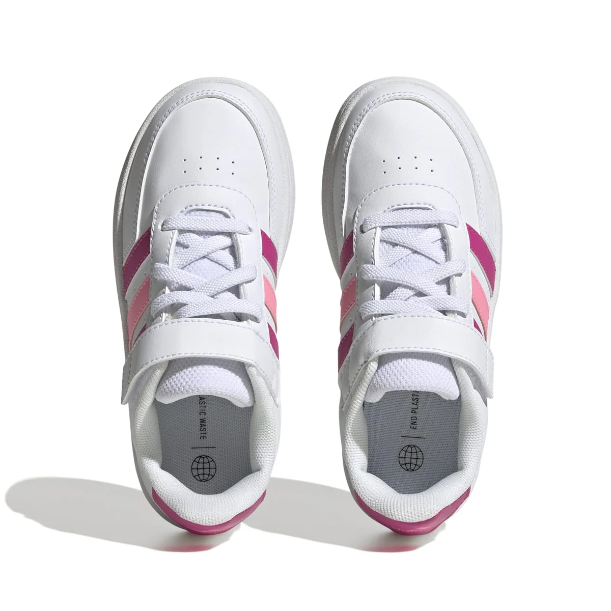 Sneakers bianche da bambina con strisce rosa e fucsia adidas Breaknet 2.0 EL K - Image 4