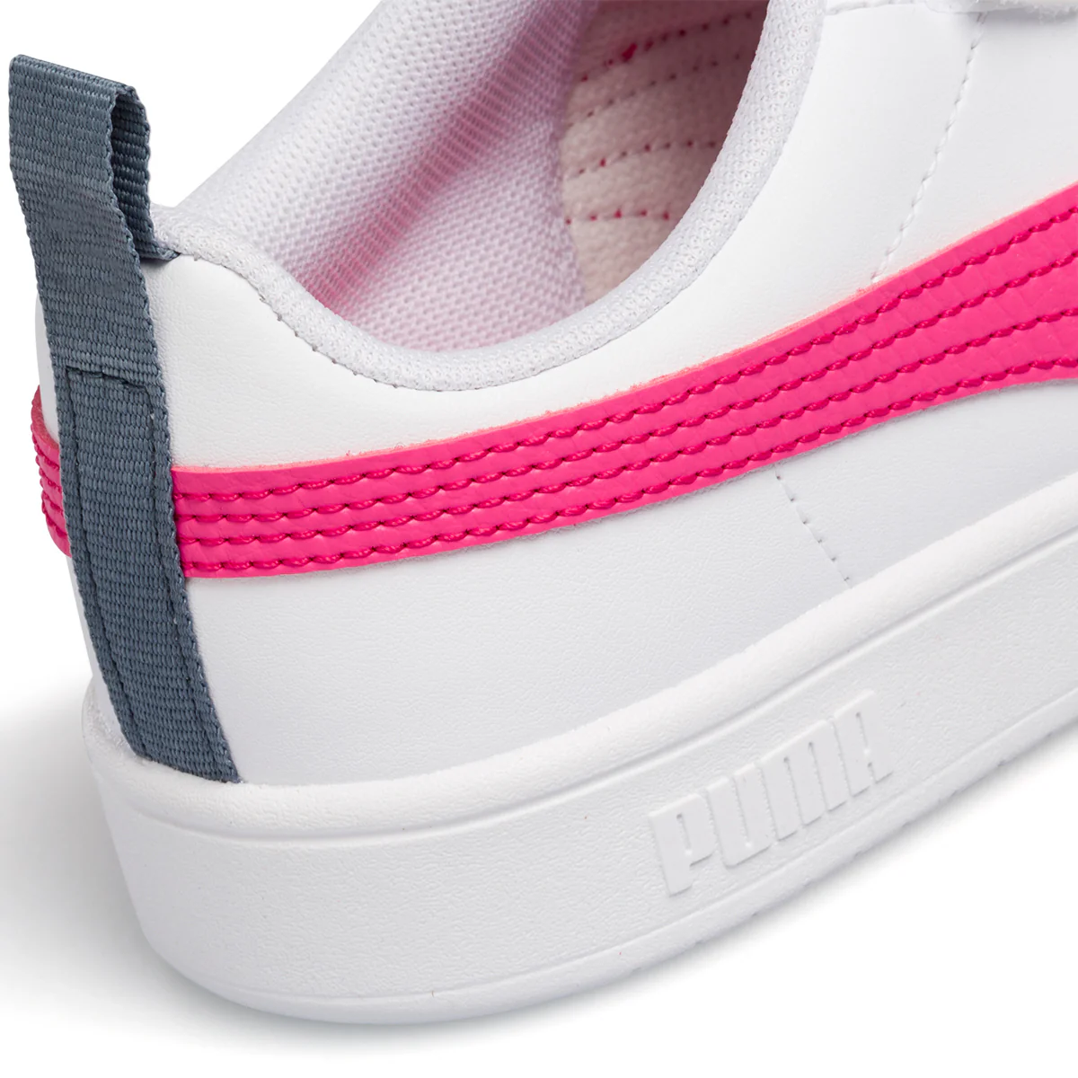 Sneakers bianche da bambina con striscia a contrasto Puma Rickie AC PS - Image 7