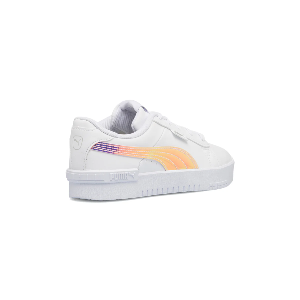 Sneakers bianche da bambina con striscia effetto laminato Puma Jada Holo PS - Image 3