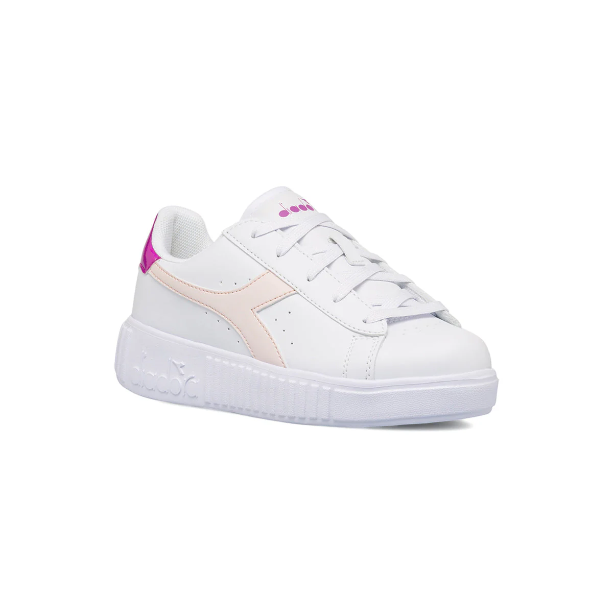 Sneakers bianche da bambina con suola platform Diadora Game Step PS - Image 2
