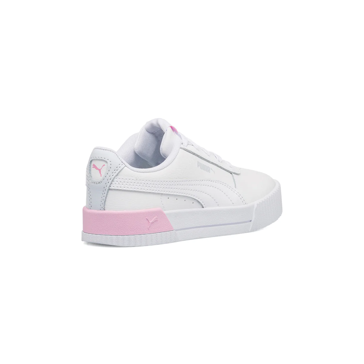 Sneakers bianche da bambina con suola platform Puma Carina L PS - Image 3