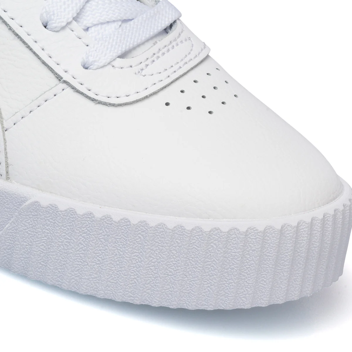 Sneakers bianche da bambina con suola platform Puma Carina L PS - Image 5