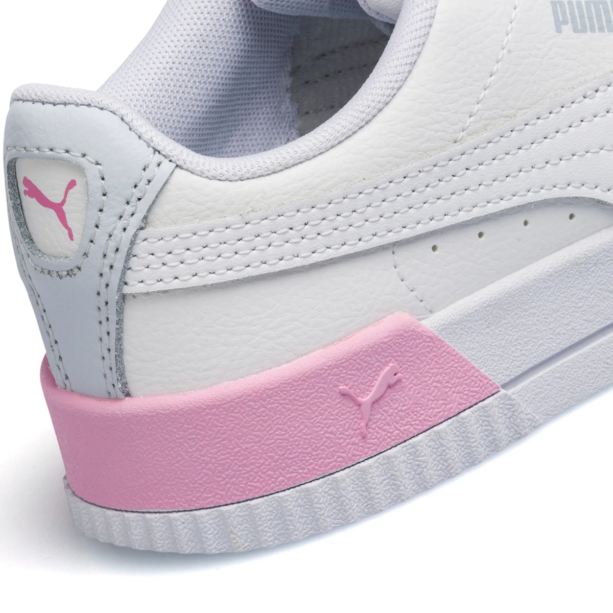 Sneakers bianche da bambina con suola platform Puma Carina L PS - Image 7