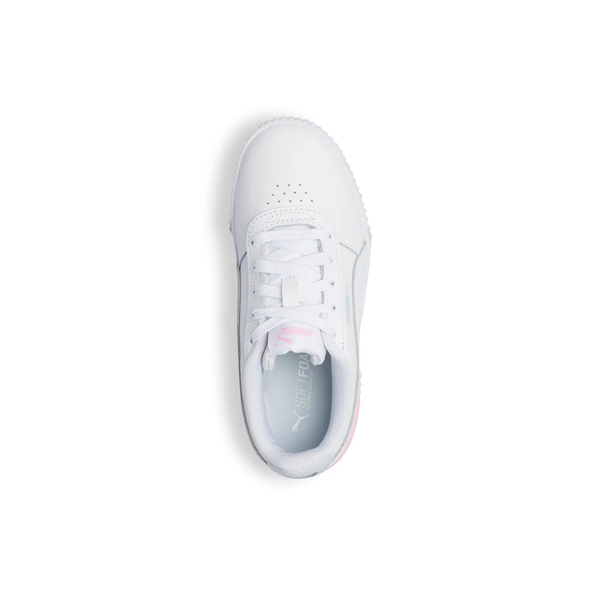 Sneakers bianche da bambina con suola platform Puma Carina L PS - Image 8