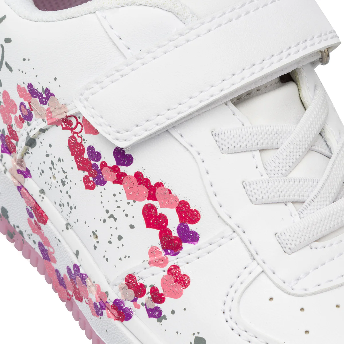 Sneakers bianche da Bambina e Ragazza con stampa cuore a contrasto Dieci Baci - Image 2