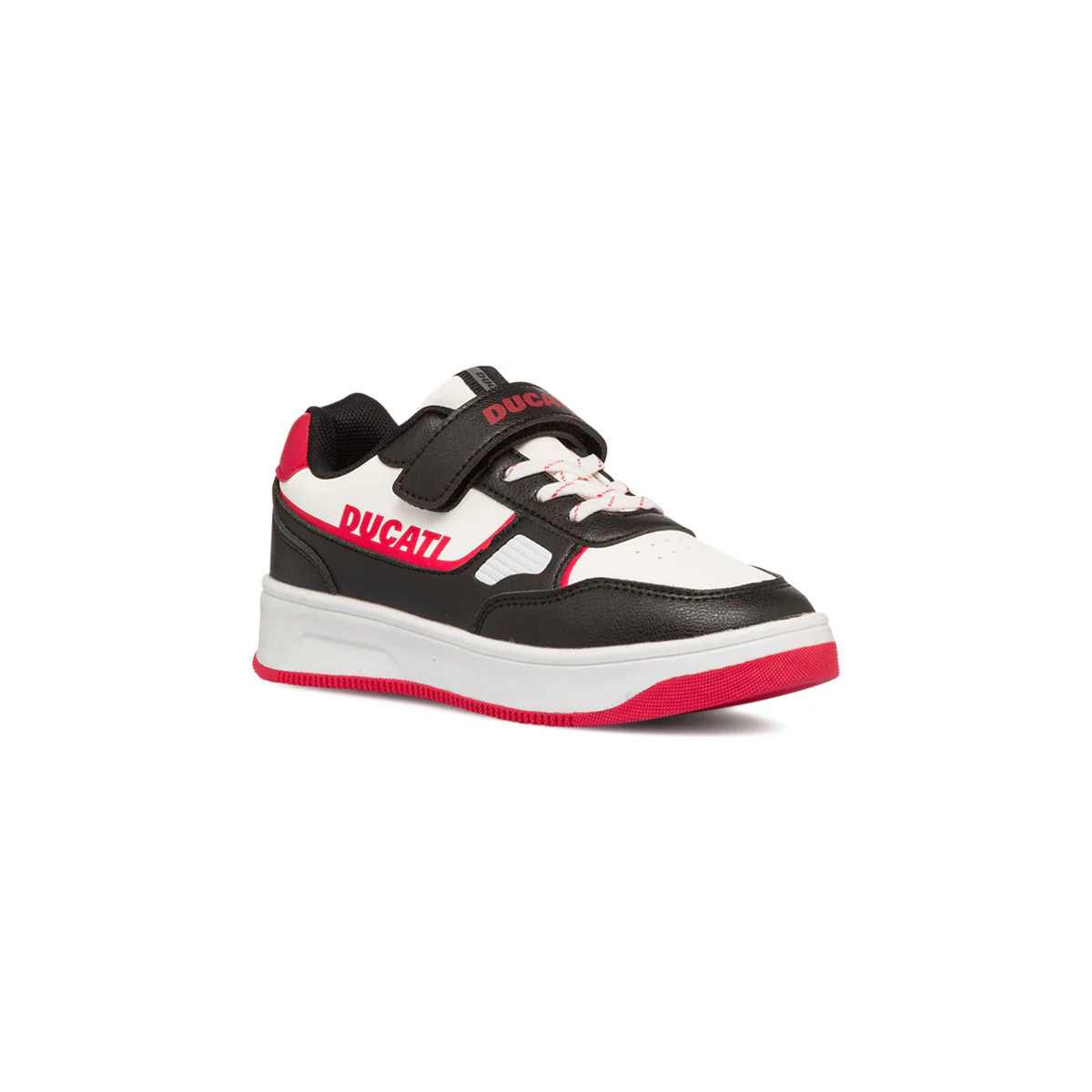 Sneakers bianche da bambino con dettagli rossi e neri Ducati Valencia 4 Ps - Image 2