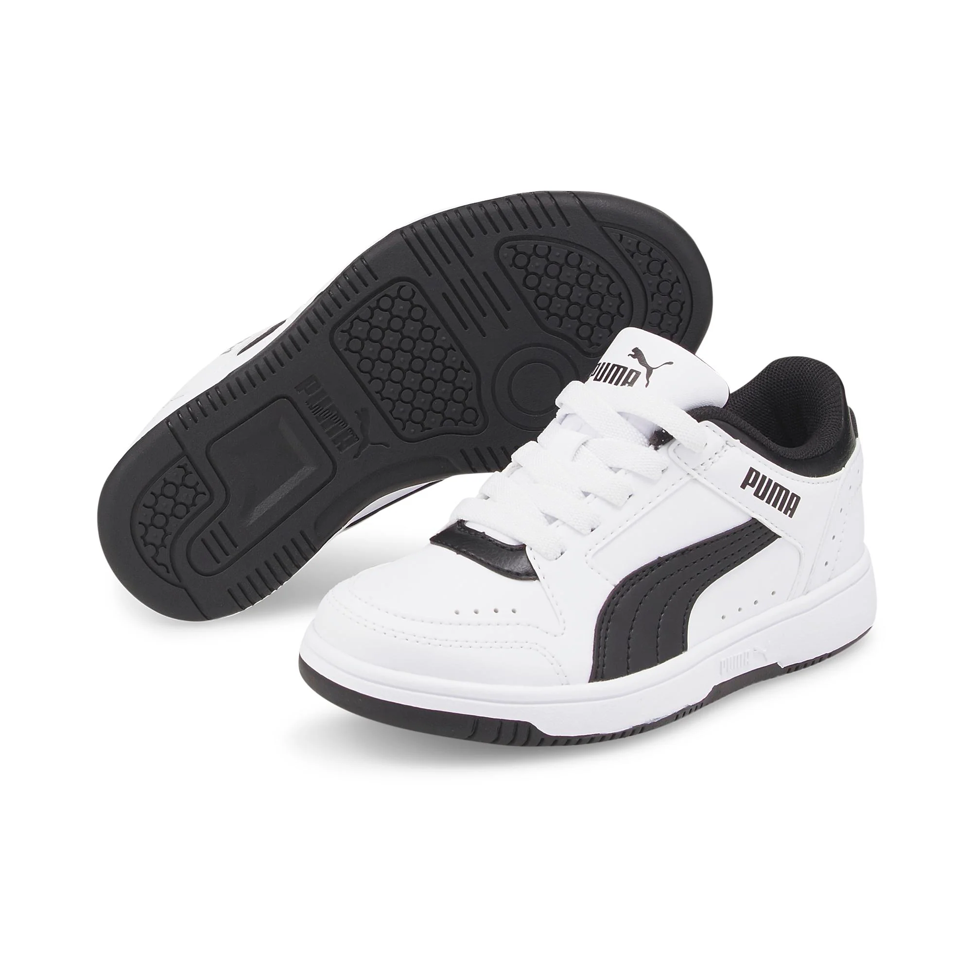 Sneakers bianche da bambino con dettagli traforati Puma Rebound JOY Low AC PS - Image 2