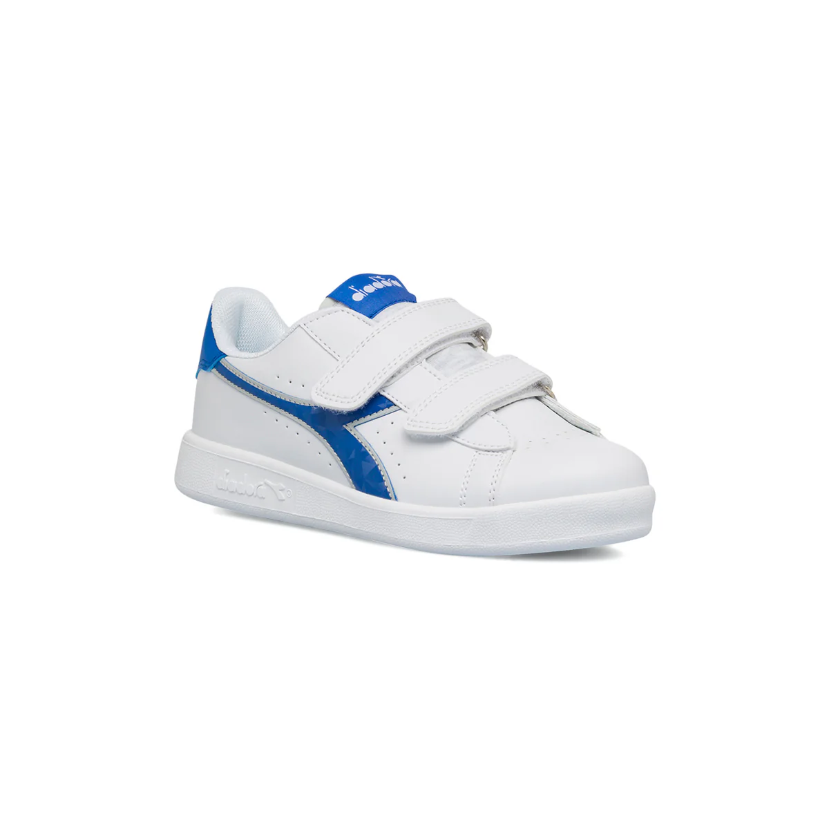 Sneakers bianche da bambino con logo blu Diadora Game P Virtual PS - Image 2